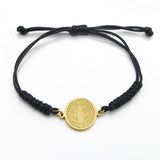 Catholic Religious Belief St. Benedict Cross Stainless Steel Bracelets Chinese Knot Bracelets for Men Women - The Jewellery Supermarket