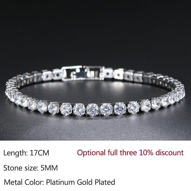 Luxury Shiny Round AAA+ Cubic Zirconia Diamond Tennis Gold Silver Colour Bracelets For Women - The Jewellery Supermarket