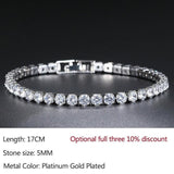 Luxury Shiny Round AAA+ Cubic Zirconia Diamond Tennis Gold Silver Colour Bracelets For Women - The Jewellery Supermarket