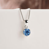 Choice 1 Carat Round Cut VVS Blue Green Colour Real High Quality Moissanite Diamonds Pendants - Fine Jewellery - The Jewellery Supermarket