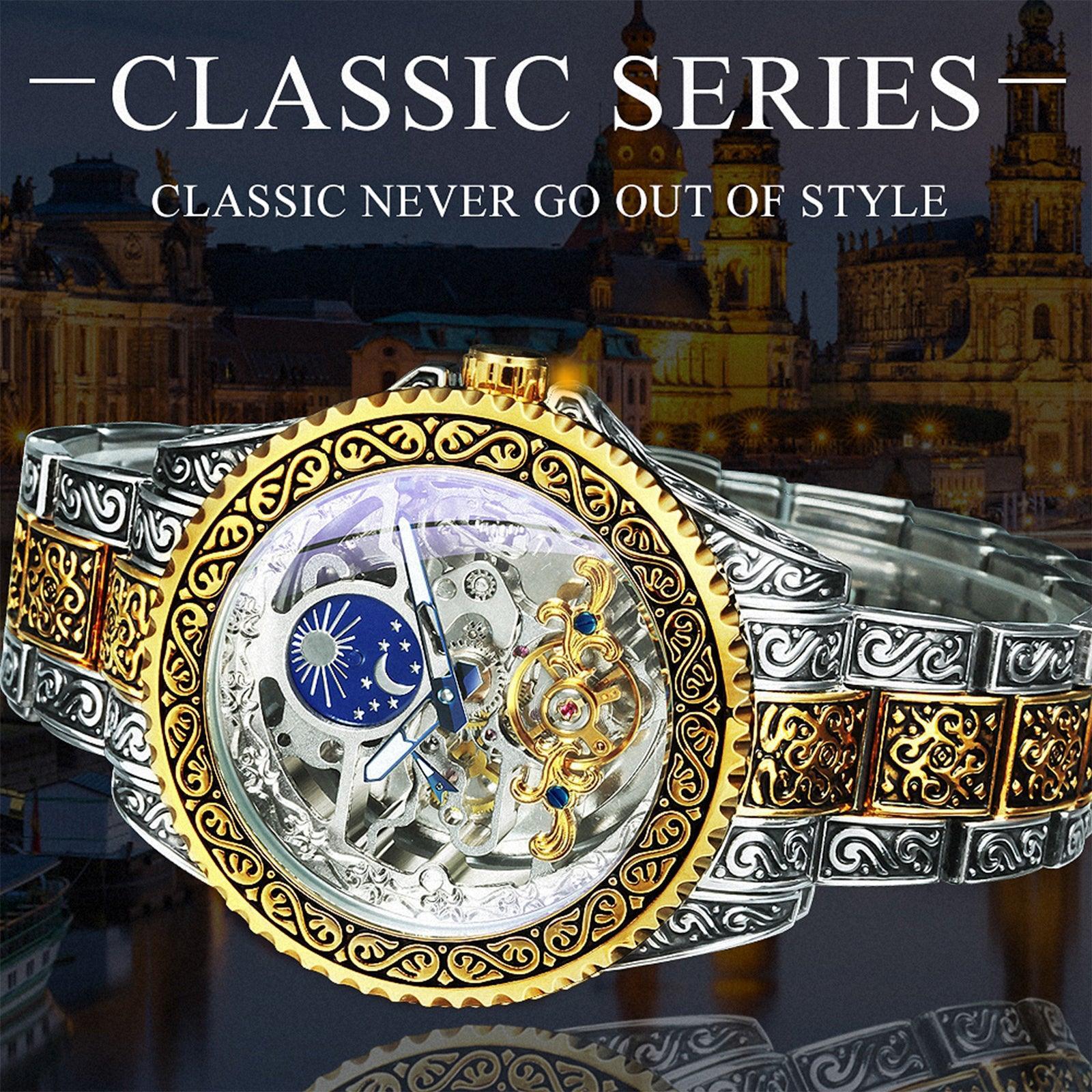 NEW - Luxury Men Mechanical Forsaking Automatic Tourbillon Skeleton Watch - The Jewellery Supermarket
