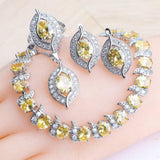 NEW ARRIVAL AAA Zircon Crystals Silver Earrings Charms Bracelets For Women Fashion Wedding Jewellery Sets - The Jewellery Supermarket