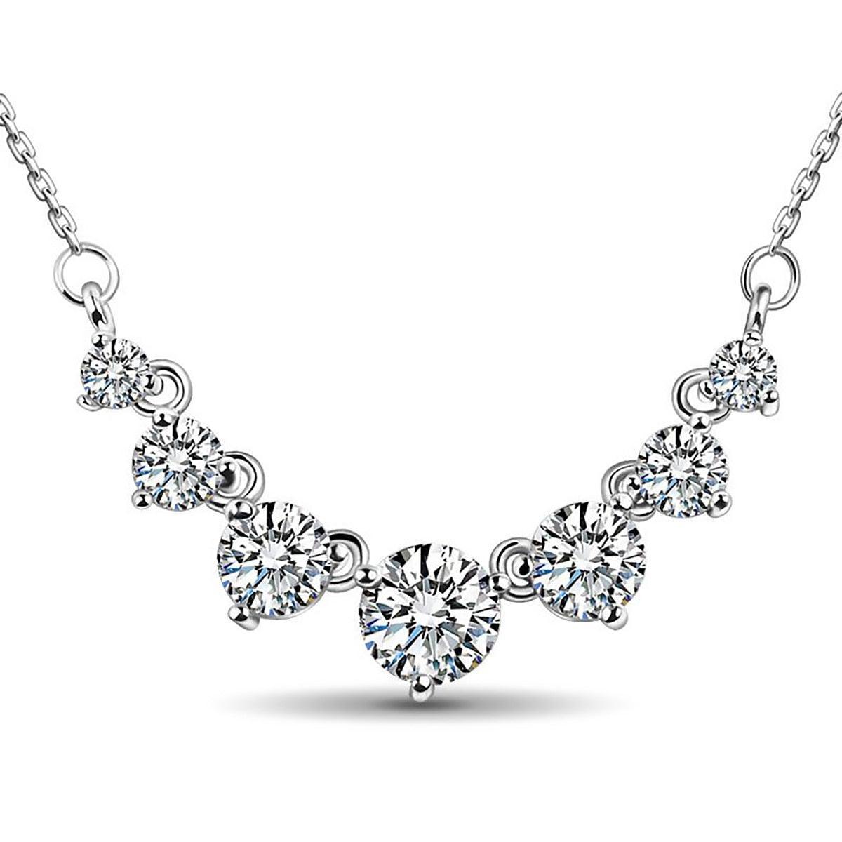 Dazzling 1ct, 0.5ct, 0.3ct,0.1ct High Quality Moissanite Diamonds Necklace For Women - Luxury Jewellery - The Jewellery Supermarket