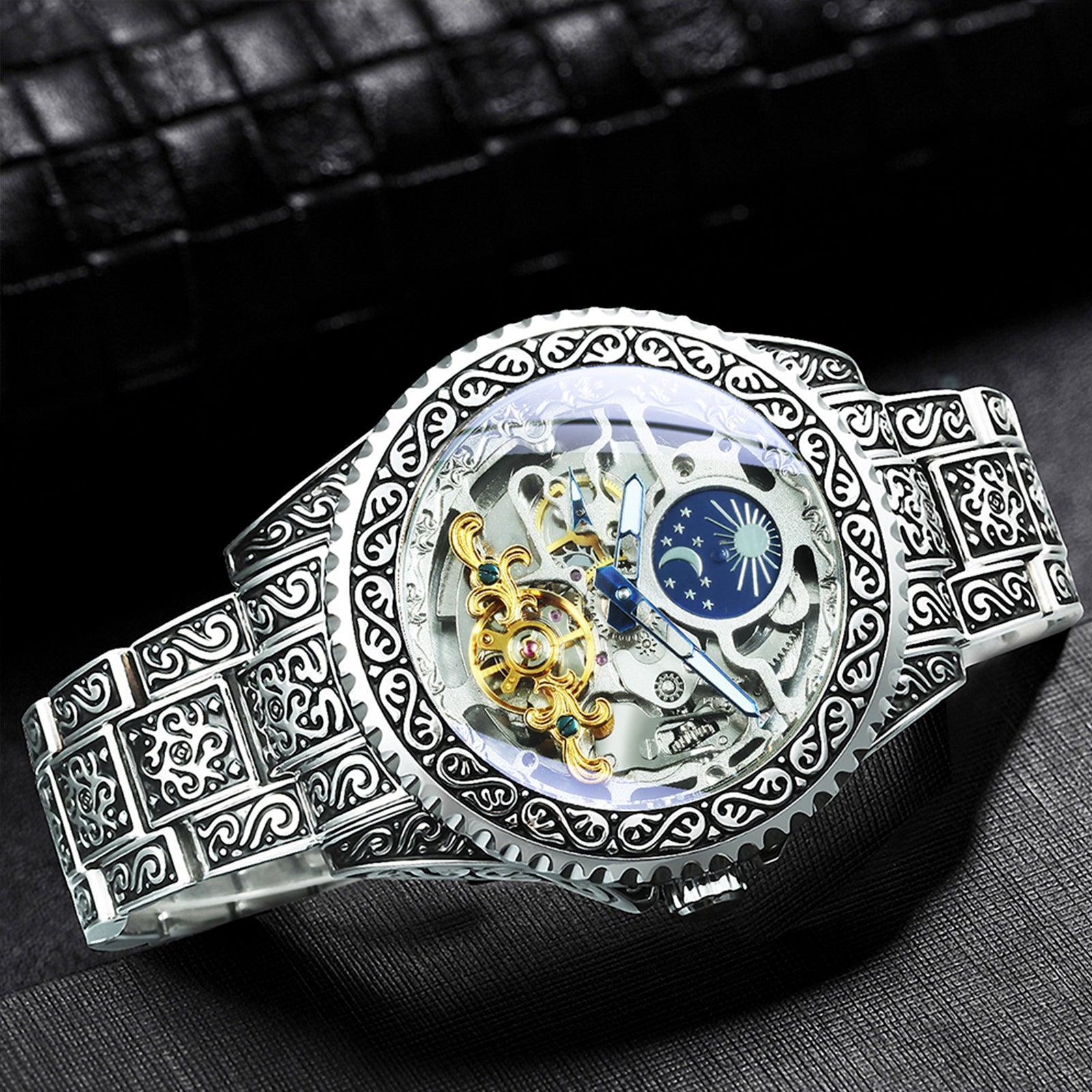NEW - Luxury Men Mechanical Forsaking Automatic Tourbillon Skeleton Watch - The Jewellery Supermarket