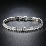 GREAT GIFTS - Luxury AAA+ Cubic Zirconia Diamonds Princess Cut Tennis Bracelet - The Jewellery Supermarket