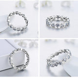 NEW ARRIVAL - Silver Classic AAA+ Cubic Zirconia Diamonds Real Sterling Hearts Ring - The Jewellery Supermarket
