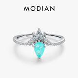 Fashion Silver Crown Paraiba Tourmaline and AAAA Simulated Diamonds Ring - Luxury Fine Jewellery