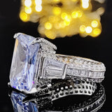 New Arrival Marvelous Luxury Rectangle Cut AAA+ Quality CZ Diamonds Engagement Ring - The Jewellery Supermarket