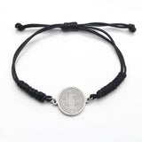 Catholic Religious Belief St. Benedict Cross Stainless Steel Bracelets Chinese Knot Bracelets for Men Women - The Jewellery Supermarket