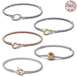 Exquisite Charm Bracelet Sterling Silver Classic Heart-Shaped T-shaped Design Bracelet -  Original Charm Jewellery - The Jewellery Supermarket