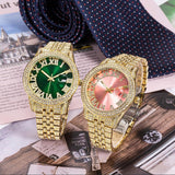 NEW Elegant Stylish Iced Out Simulated Diamond Top Brand Date Waterproof Quartz Fashion Watch - The Jewellery Supermarket