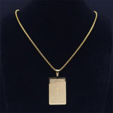 Christian Cross Bible Verse Prayer Necklace - Stainless Steel Portuguese Religious Necklaces - The Jewellery Supermarket