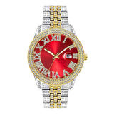 NEW Elegant Stylish Iced Out Simulated Diamond Top Brand Date Waterproof Quartz Fashion Watch - The Jewellery Supermarket