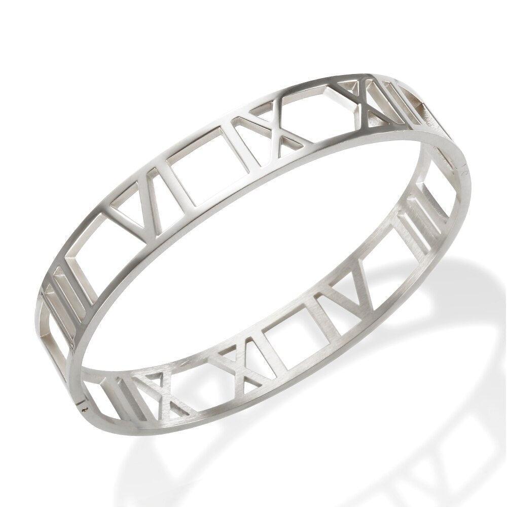 BEST SELLER New Design Hollow Roman Numerals Stainless Steel Jewellery Set for Women  - Fashion Jewellery - The Jewellery Supermarket