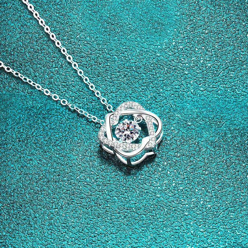 Beating Heart Design Round Cut 0.5ct High Quality Moissanite Diamonds Sparkling Necklace - Fine Jewellery - The Jewellery Supermarket