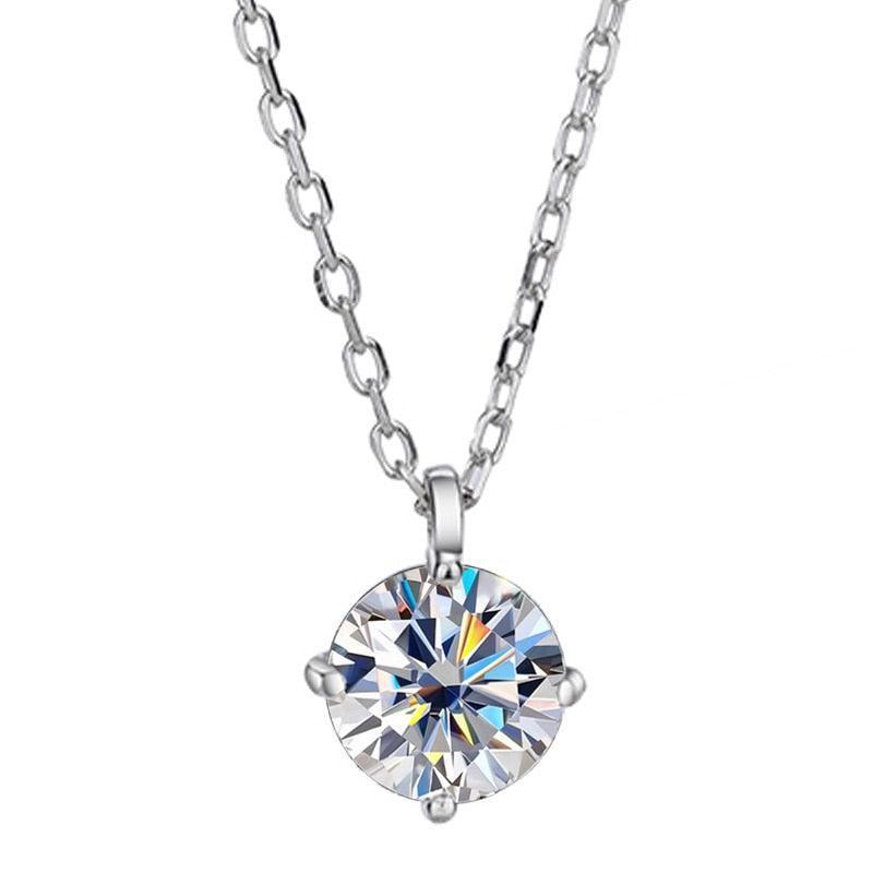 Sensational Classic Round Cut VVS 0.5/1/2 Carat High Quality Moissanite Diamonds Necklace- Fine Jewellery - The Jewellery Supermarket