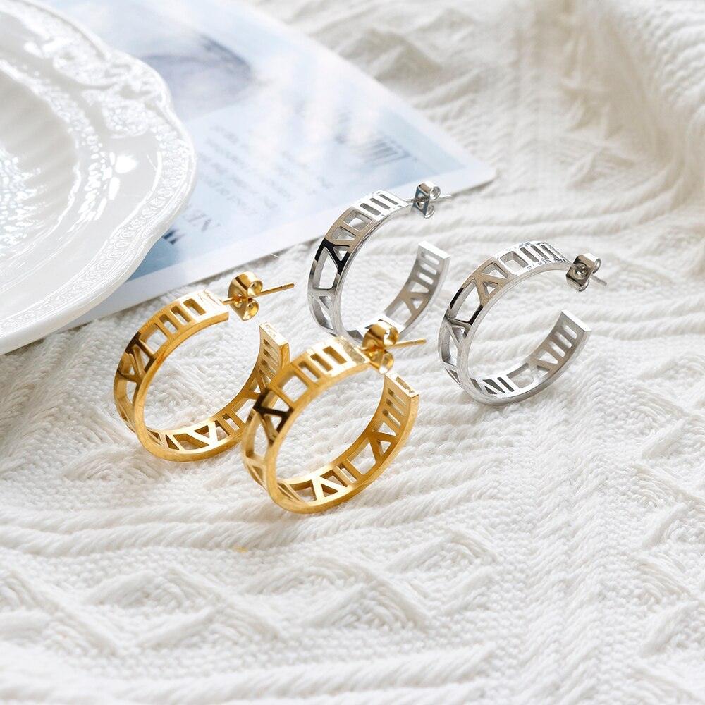 BEST SELLER New Design Hollow Roman Numerals Stainless Steel Jewellery Set for Women  - Fashion Jewellery - The Jewellery Supermarket