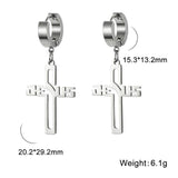 Stainless Steel Christian Jesus Cross Dangle Drop Earrings for Women - Religious Jewellery - The Jewellery Supermarket