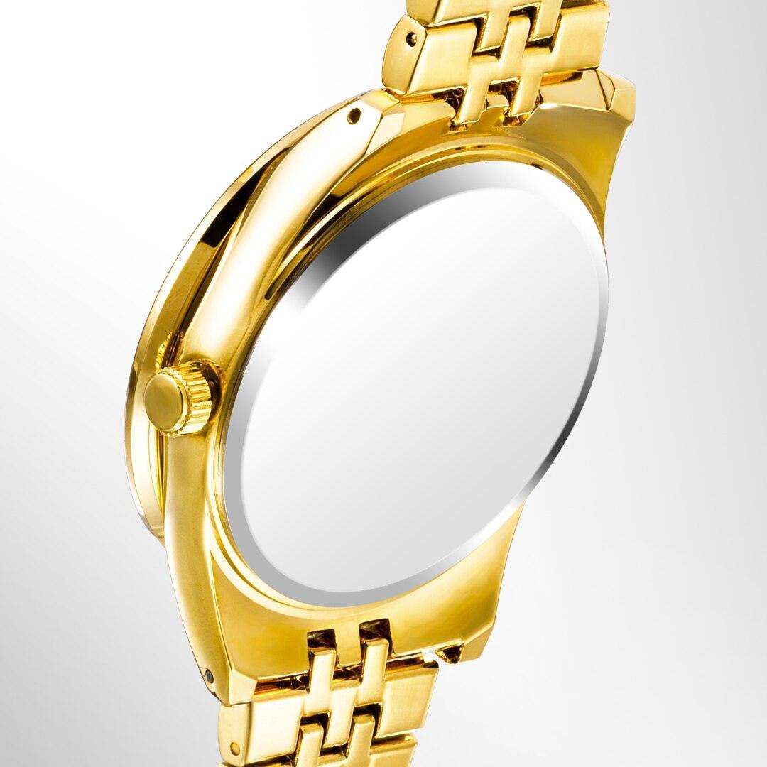 NEW Elegant Stylish Iced Out Simulated Diamond Top Brand Date Waterproof Quartz Fashion Watch - The Jewellery Supermarket