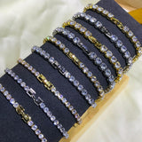 EXQUISITE Charming AAA+ Cubic Zirconia Simulated Diamonds Gold Colour Tennis Bracelets - The Jewellery Supermarket