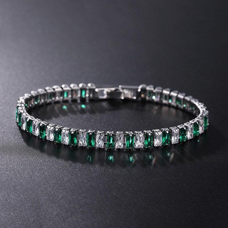 ELEGANT AAA+ Cubic Zirconia Crystals Bracelet Colorful Silver Colour Tennis Bracelets For Women - The Jewellery Supermarket