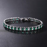 ELEGANT AAA+ Cubic Zirconia Crystals Bracelet Colorful Silver Colour Tennis Bracelets For Women - The Jewellery Supermarket