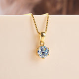 Choice 1 Carat Round Cut VVS Blue Green Colour Real High Quality Moissanite Diamonds Pendants - Fine Jewellery - The Jewellery Supermarket