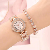 Best Selling Luxury Blig Fashion Brand Simulated Diamonds Steel Band Watch Bracelet Set - Ideal Gifts - The Jewellery Supermarket