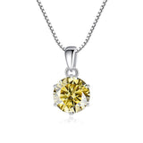Choice 1 Carat Round Cut VVS Blue Green Colour Real High Quality Moissanite Diamonds Pendants - Fine Jewellery - The Jewellery Supermarket