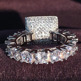 Best Offer - Luxury Women Silver Color Designer Ring For Engagement Anniversary - The Jewellery Supermarket