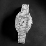 New Hip Hop Iced Out Square Simulated Diamonds Watch - Sparkling Quartz Fashion Classic Watches - The Jewellery Supermarket