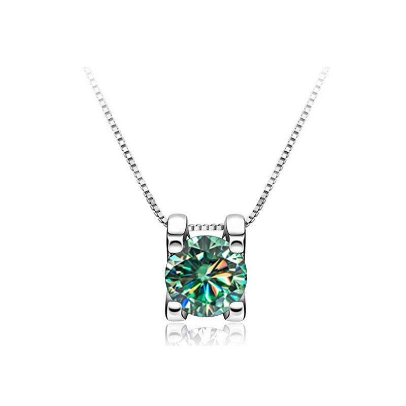 Super Real 1ct/2ct D Colour VVS Round Cut Multi Colour High Quality Moissanite Diamonds Necklaces Fine Jewellery - The Jewellery Supermarket