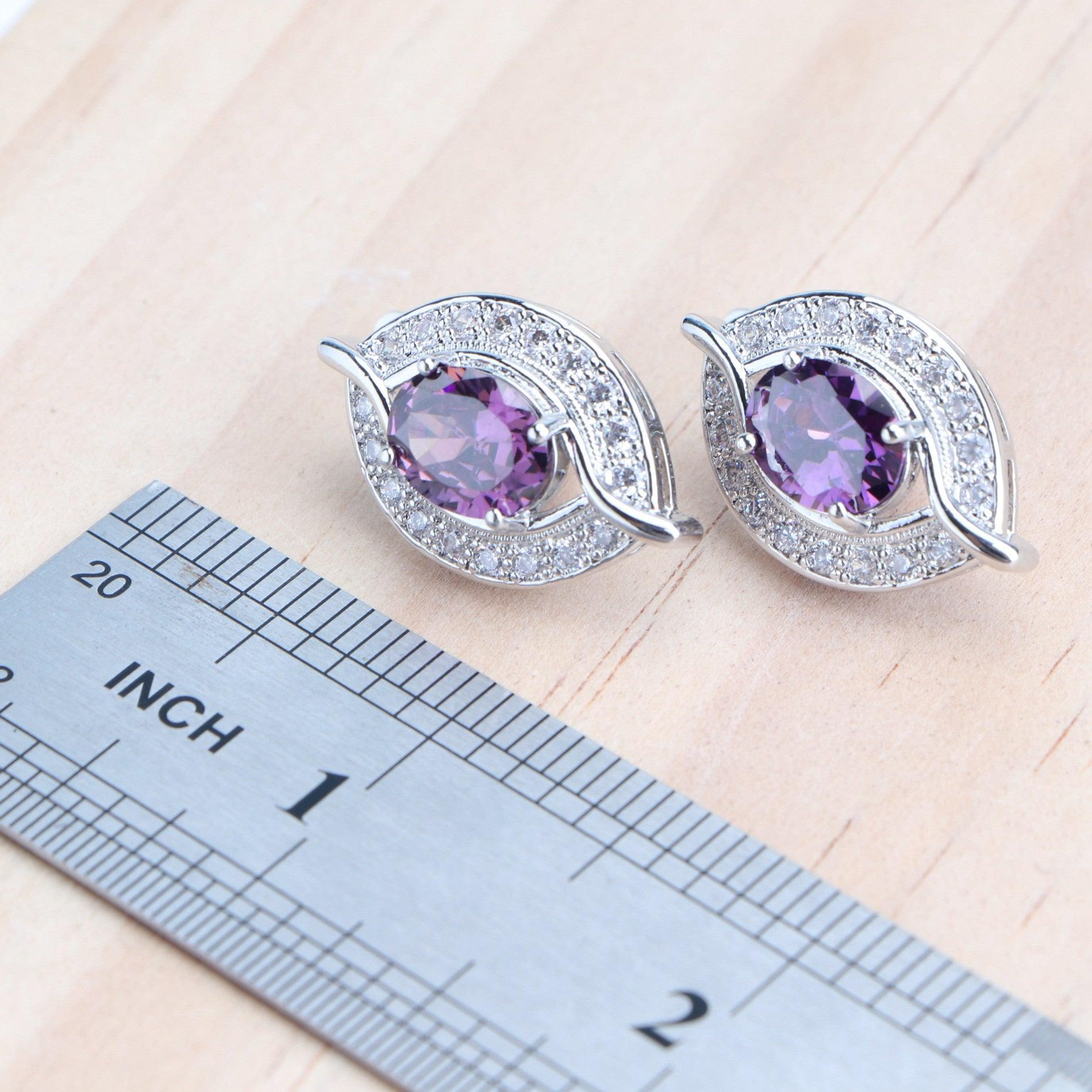 NEW ARRIVAL AAA Zircon Crystals Silver Earrings Charms Bracelets For Women Fashion Wedding Jewellery Sets - The Jewellery Supermarket
