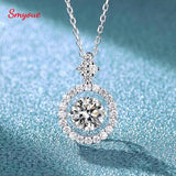 Dancing Diamond Design 1/0.8 CT Round Cut VVS High Quality Moissanite Diamonds Necklace Luxury Jewellery - The Jewellery Supermarket