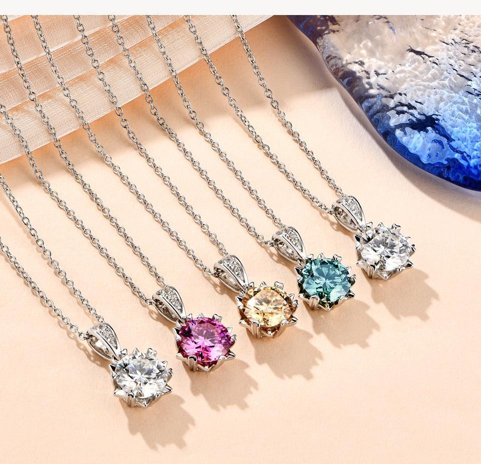 1 Carat Round Brilliant Cut D Color High Quality Moissanite Diamonds Necklace - Luxury Gemstone Necklace - The Jewellery Supermarket