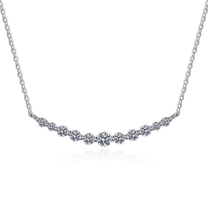 Sensational Total 1.1ct Round Brilliant Cut High Quality Moissanite Diamonds Necklace Sparkling Jewellery - The Jewellery Supermarket