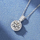 Sensational Classic Round Cut 2CT 8MM High Quality Moissanite Diamonds Necklace - Luxury Jewellery - The Jewellery Supermarket