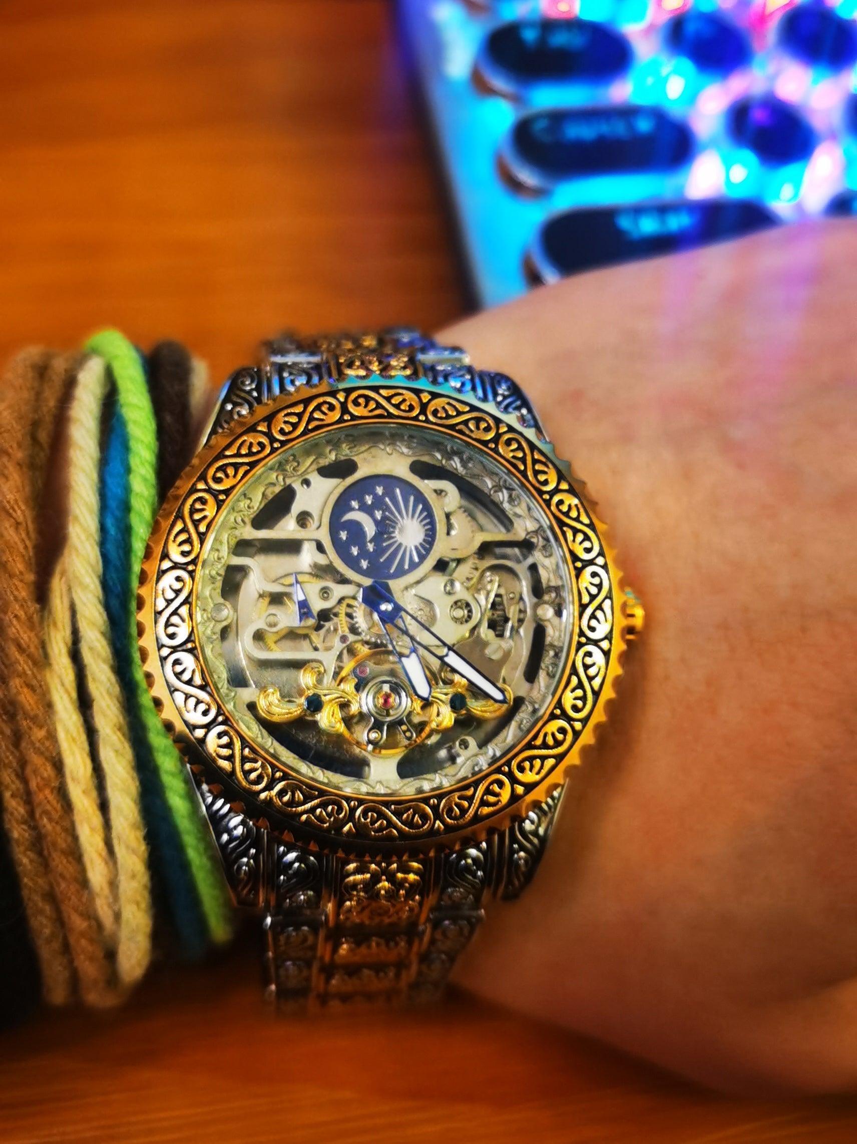 NEW - Luxury Men Mechanical Forsaking Automatic Tourbillon Skeleton Watch - The Jewellery Supermarket
