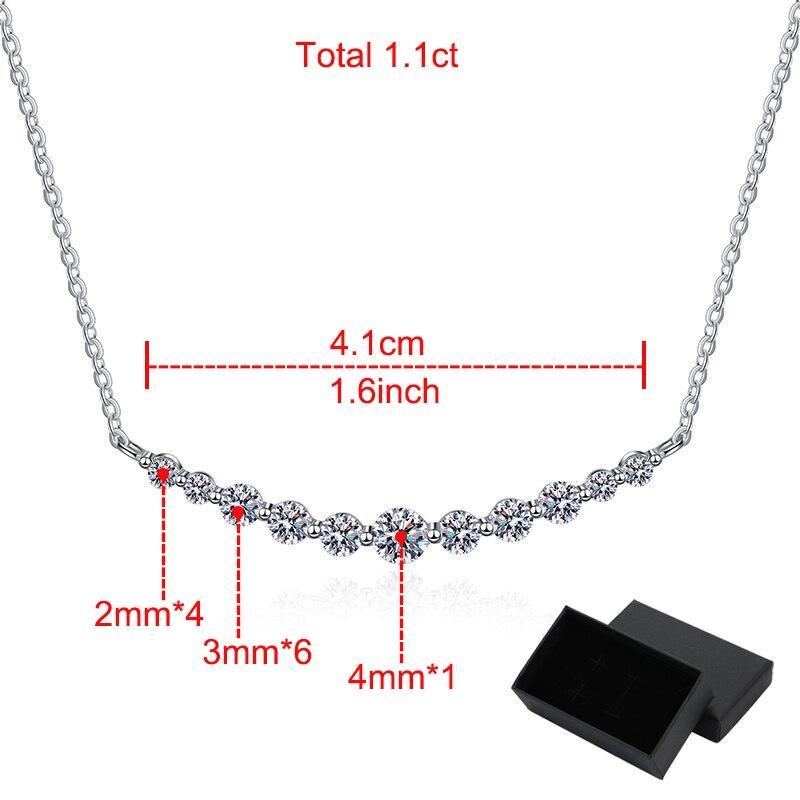 Sensational Total 1.1ct Round Brilliant Cut High Quality Moissanite Diamonds Necklace Sparkling Jewellery - The Jewellery Supermarket