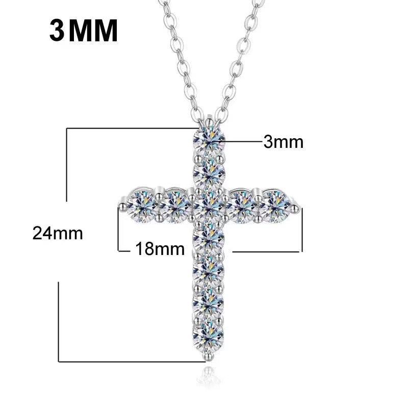 Marvelous 2.5, 3, 4mm Real High Quality Moissanite Diamonds Jesus Cross Pendant Necklace - Fine Jewellery - The Jewellery Supermarket