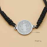 Catholic Religious Belief St. Benedict Cross Stainless Steel Bracelets Chinese Knot Bracelets for Men Women - The Jewellery Supermarket