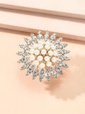 NEW VINTAGE RINGS Luxury Big Flower Pearl Promise Midi Crystal Rings - The Jewellery Supermarket