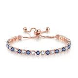 CHARMING Adjustable Colorful Birthstone AAA CZ Crystals MUlticolour Tennis Bracelets for Women - The Jewellery Supermarket
