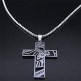 Christ Cross, Jesus Crown of Thorns Stainless Steel Crucifix Necklace - Religious Jewellery  - The Jewellery Supermarket