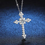 Amazing Real D Color 1 Carat High Quality Moissanite Diamonds Cross Pendant Necklace - Fine Jewellery - The Jewellery Supermarket