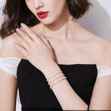 Luxury Shiny Round AAA+ Cubic Zirconia Diamond Tennis Gold Silver Colour Bracelets For Women - The Jewellery Supermarket