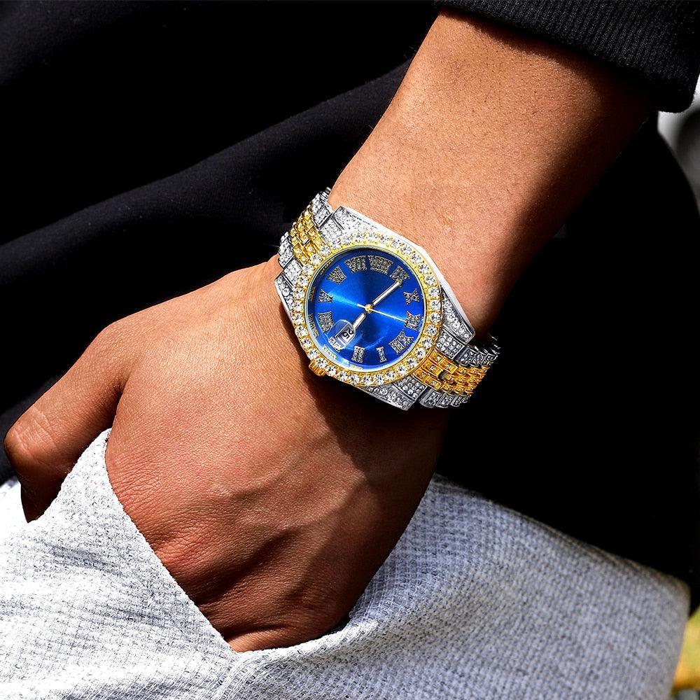 New Hip Hop Iced Out Square Simulated Diamonds Watch - Sparkling Quartz Fashion Classic Watches - The Jewellery Supermarket