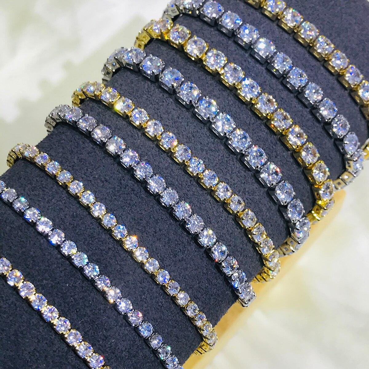 EXQUISITE Charming AAA+ Cubic Zirconia Simulated Diamonds Gold Colour Tennis Bracelets - The Jewellery Supermarket