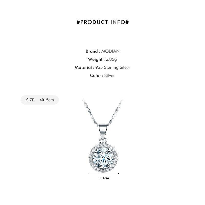 Luxury Women Silver Color Genuine AAA Level Zircon Diamonds Sterling Chain Necklace For Gift Jewelry - The Jewellery Supermarket
