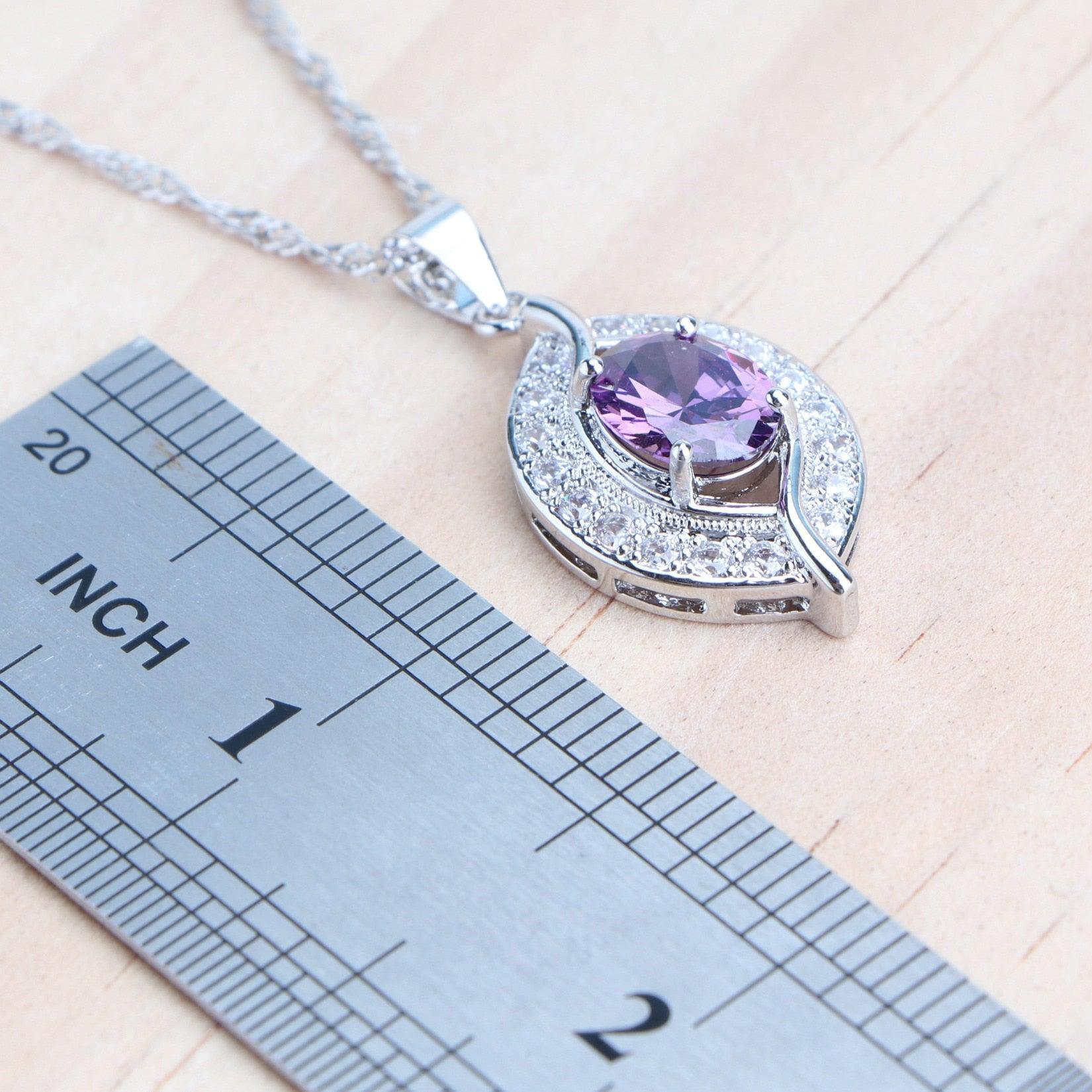 NEW ARRIVAL AAA Zircon Crystals Silver Earrings Charms Bracelets For Women Fashion Wedding Jewellery Sets - The Jewellery Supermarket